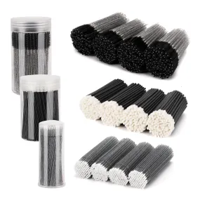 1500 Pcs Eyelash Extension Supplies Kit, 500 Spoolies Mascara Wands 500 Lip Brushes 500 Micro Swabs Black, Disposable Eyelash Brushes Makeup Applicator Tool with 3 Reusable Containers