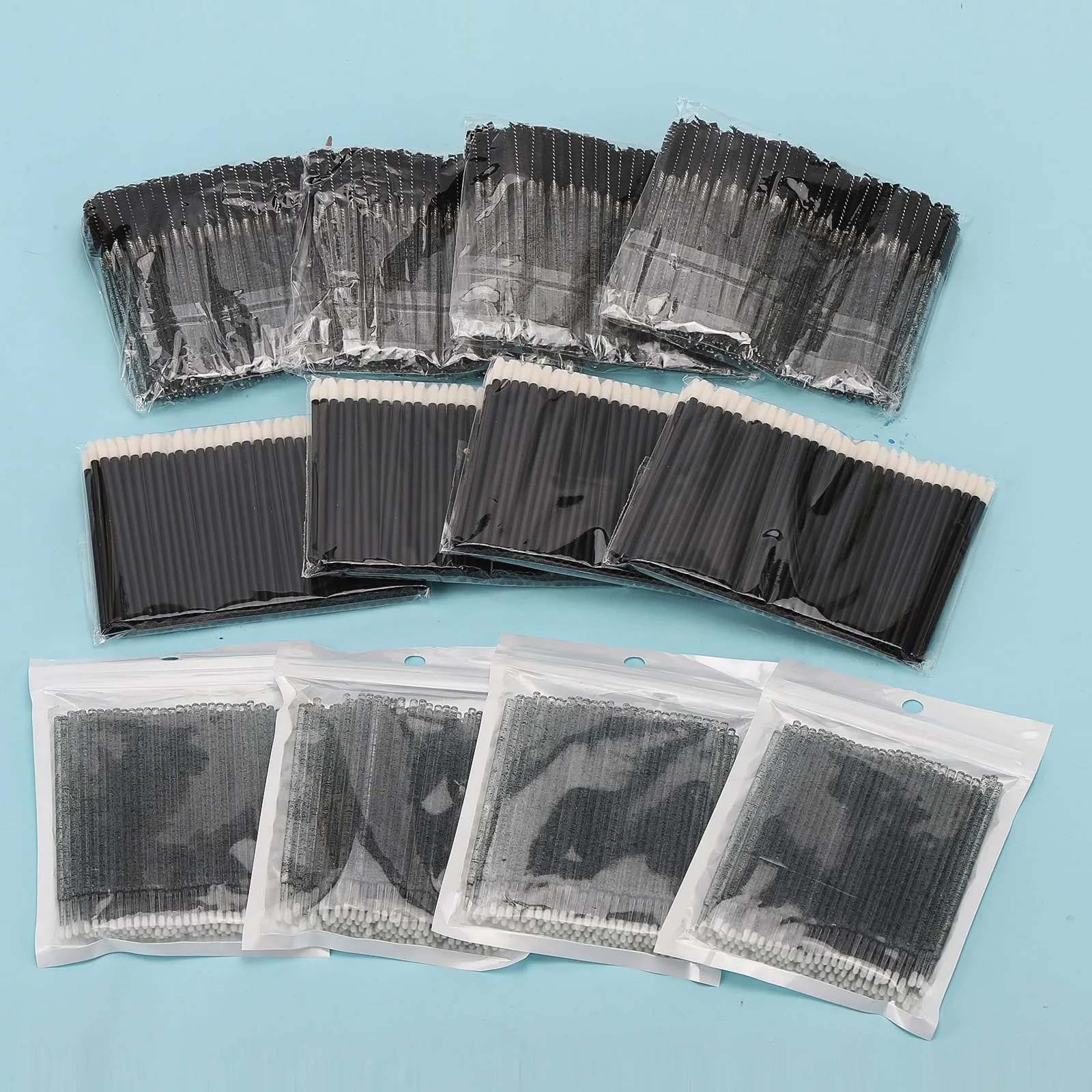 1500 Pcs Eyelash Extension Supplies Kit, 500 Spoolies Mascara Wands 500 Lip Brushes 500 Micro Swabs Black, Disposable Eyelash Brushes Makeup Applicator Tool with 3 Reusable Containers