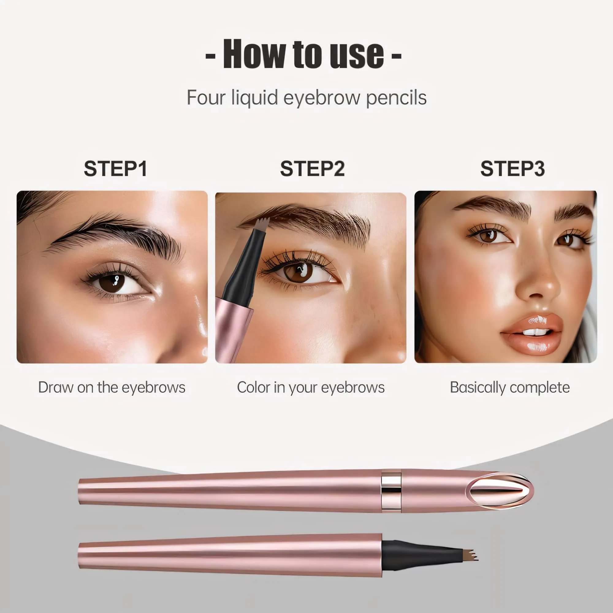 2PCS 2024 Upgraded Magic Eyebrow Pencil - 3D Waterproof Long-Lasting Microblading Eyebrow Pen - Natural Fine Stroke for Women (Dark Brown)