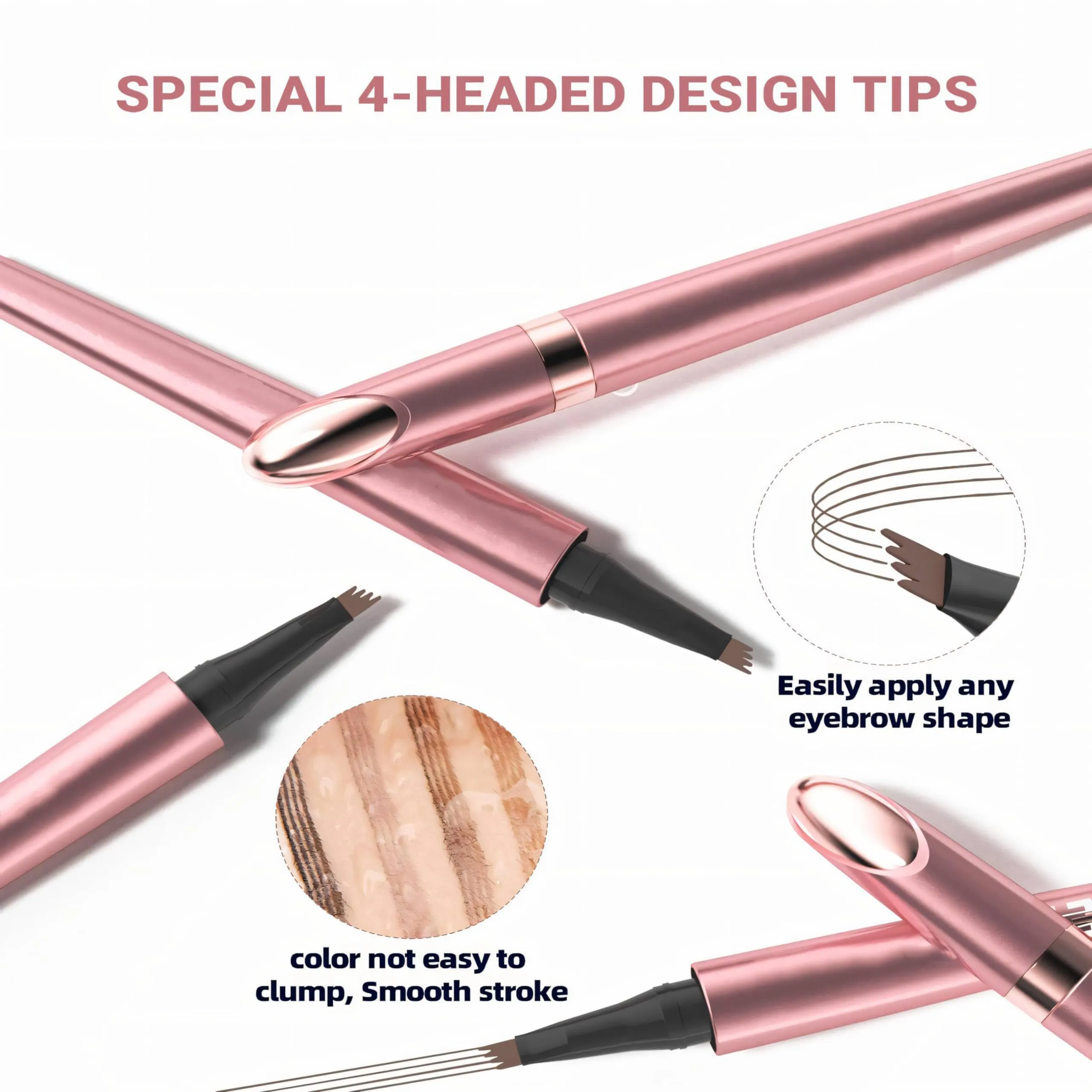 2PCS 2024 Upgraded Magic Eyebrow Pencil - 3D Waterproof Long-Lasting Microblading Eyebrow Pen - Natural Fine Stroke for Women (Dark Brown)