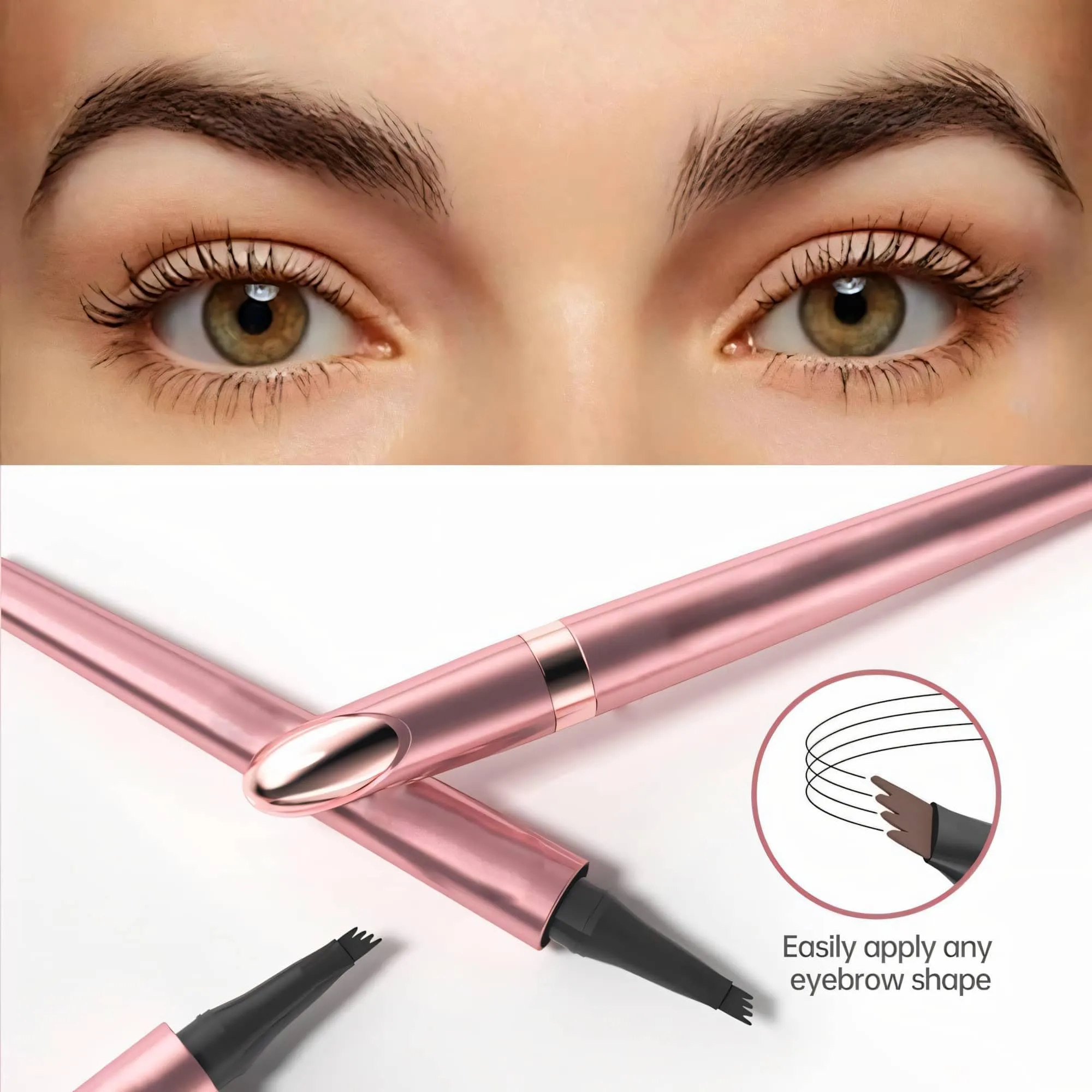 2PCS 2024 Upgraded Magic Eyebrow Pencil - 3D Waterproof Long-Lasting Microblading Eyebrow Pen - Natural Fine Stroke for Women (Dark Brown)