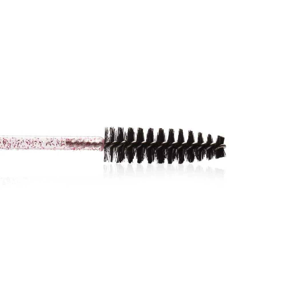 300 Pack Mascara Wands Disposable Eye Lash Brushes for Eyelash Extensions Tool Makeup Applicator Kit, Crystal Rose/Black Crystal Rose-Black