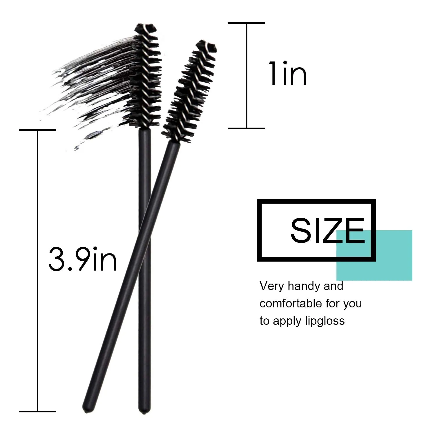300 Pcs Disposable Mascara Wand Eyelash Brush for EyeLash Extension Supplies black