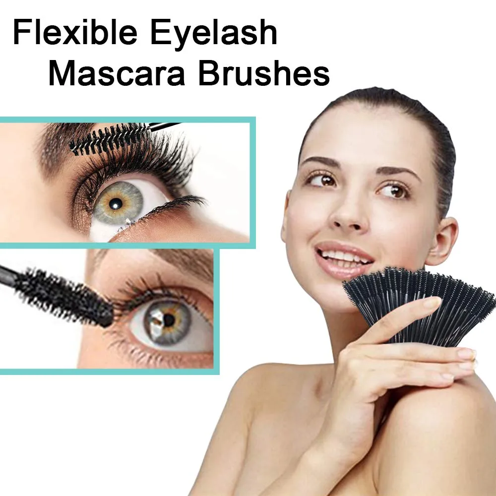 300 Pcs Disposable Mascara Wand Eyelash Brush for EyeLash Extension Supplies black