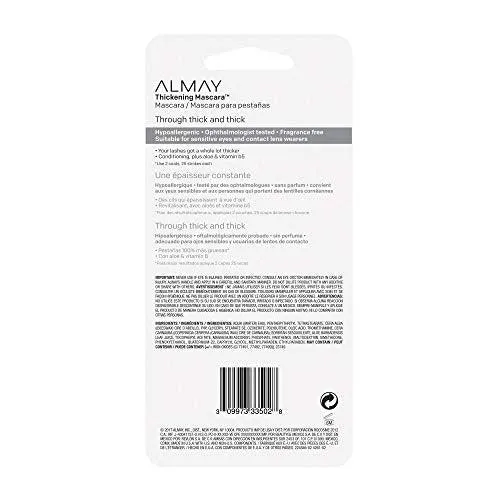 Almay One Coat Thickening Mascara Duo Pack: Hypoallergenic, Sensitive Eyes, Voluminous & Lengthening Mascara
