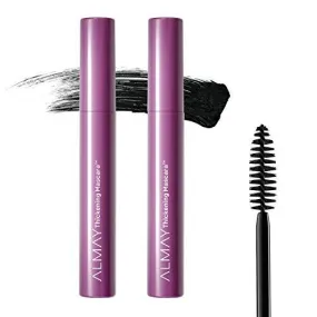 Almay One Coat Thickening Mascara Duo Pack: Hypoallergenic, Sensitive Eyes, Voluminous & Lengthening Mascara
