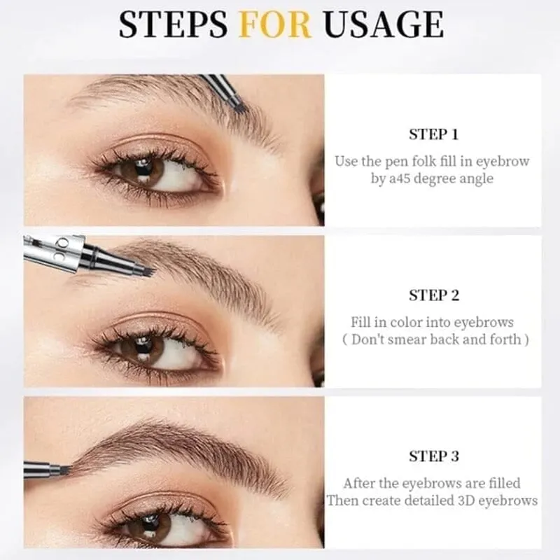 (BUY 1 GET 1 FREE) 3D Waterproof Microblading Eyebrow Pen 4 Fork Tip Tattoo Pencil