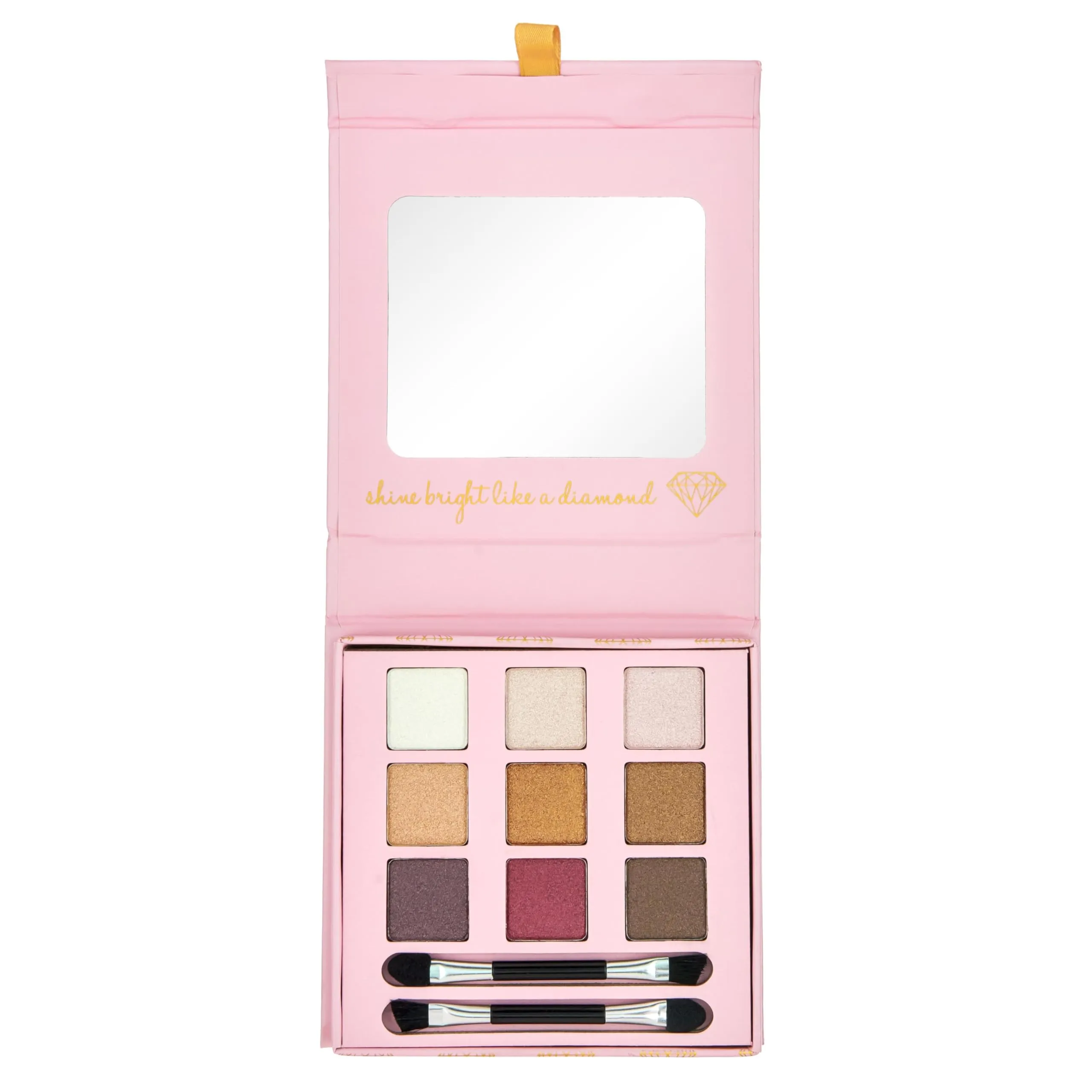 Expressions Style Essentials Makeup Stellar Eyes Eyeshadow Palette - 9 Professional Eyeshadow Colors Shimmer Finish - Cute Eyeshadow Set For Women w/Face Mirror & Applicator