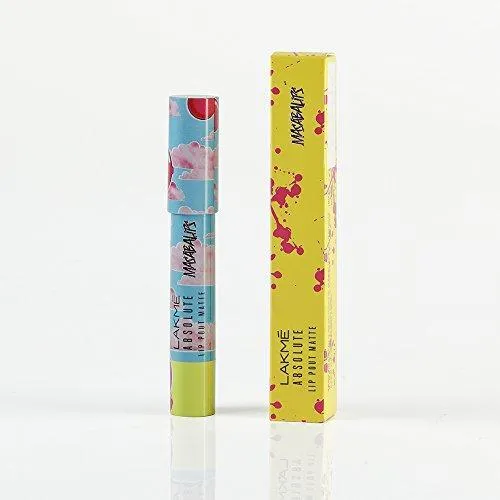 Lakme Absolute Lip Pouts Matte Masaba Lip Color, Hot Pink Queen, 3.7g