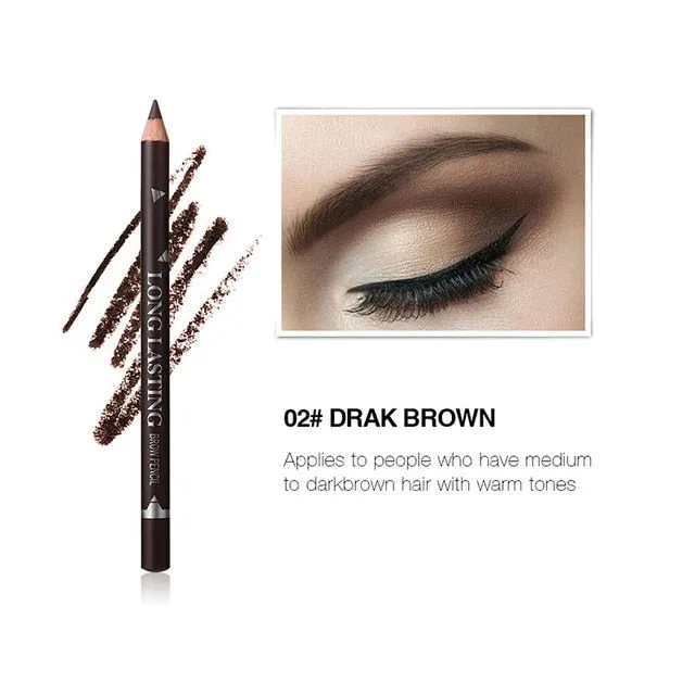 Long Lasting Waterproof Eyebrow Pencils Easy to Wear Black Brown