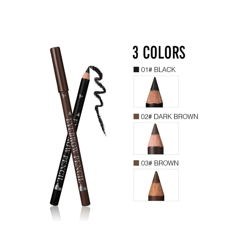 Long Lasting Waterproof Eyebrow Pencils Easy to Wear Black Brown