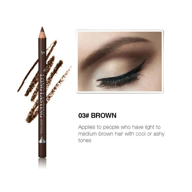 Long Lasting Waterproof Eyebrow Pencils Easy to Wear Black Brown