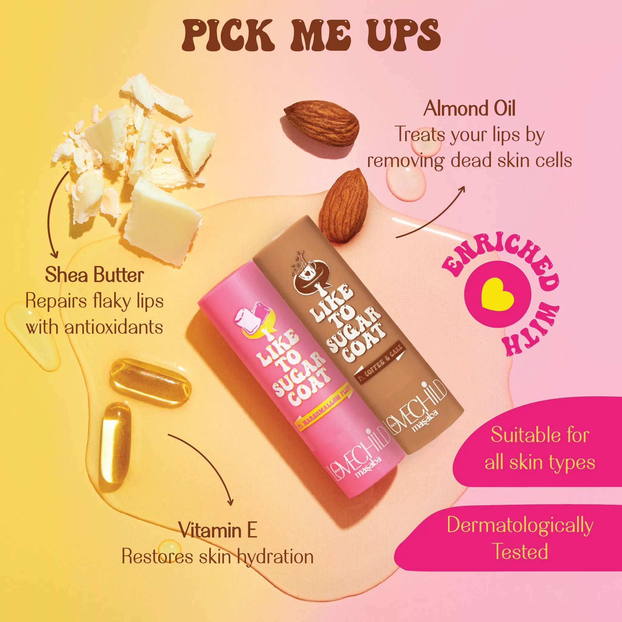 Marshmallow Fluff- I Like To Sugar Coat  (Pink) Hydrating & Tinted Lip Balm with SPF22