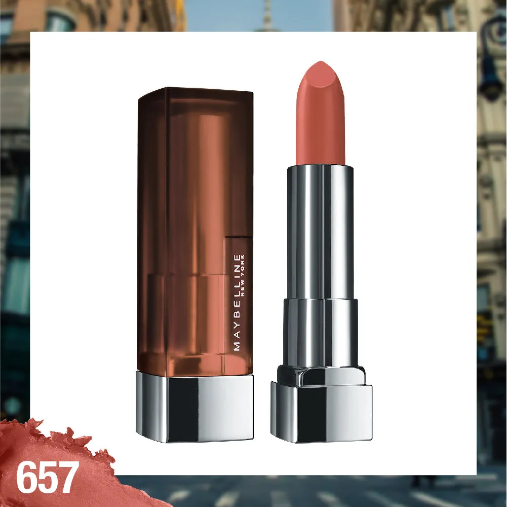 Maybelline New York Color Sensational Creamy Matte Lipstick, 657 Nude Nuance, 3.9g