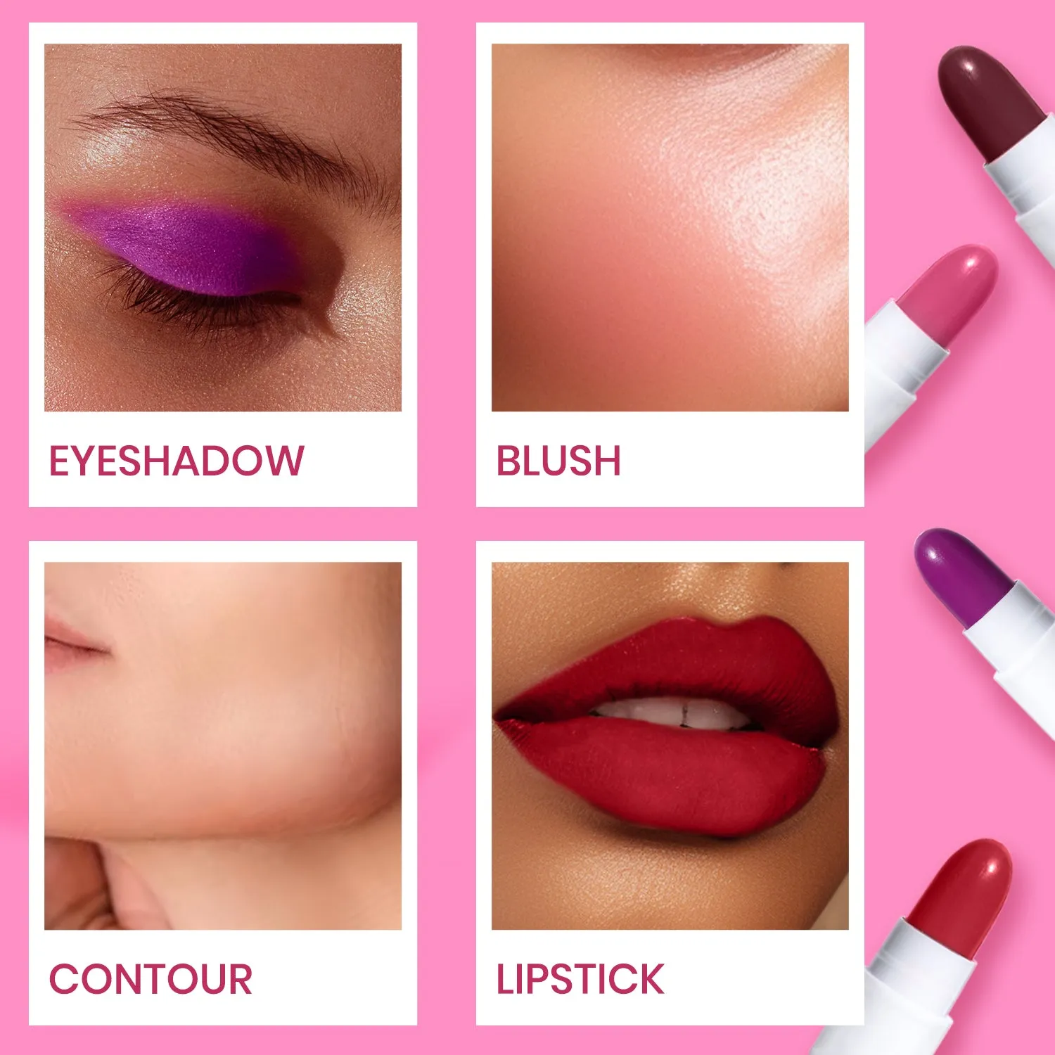 NY Bae 12 In 1 Mini Lip Kit Set (14.4g) | Red & Nude Lipstick | Lip Crayon | Lip & Cheek Tint | Lipstick Pallete| Makeup Kit | Lip Kit | Blush - Everyday Empress 02