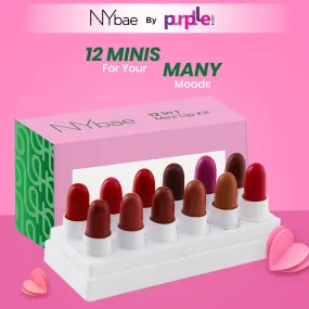 NY Bae 12 In 1 Mini Lip Kit Set (14.4g) | Red & Nude Lipstick | Lip Crayon | Lip & Cheek Tint | Lipstick Pallete| Makeup Kit | Lip Kit | Blush - Everyday Empress 02