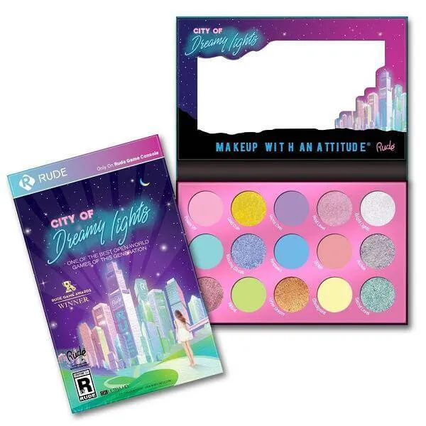 Rude Cosmetics City of Dreamy Lights - 15 Dreamy Pastel Pigment & Eyeshadow Palette