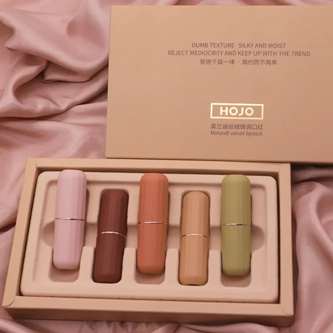Smooth Velvet Texture 5 color Matte Lipstick